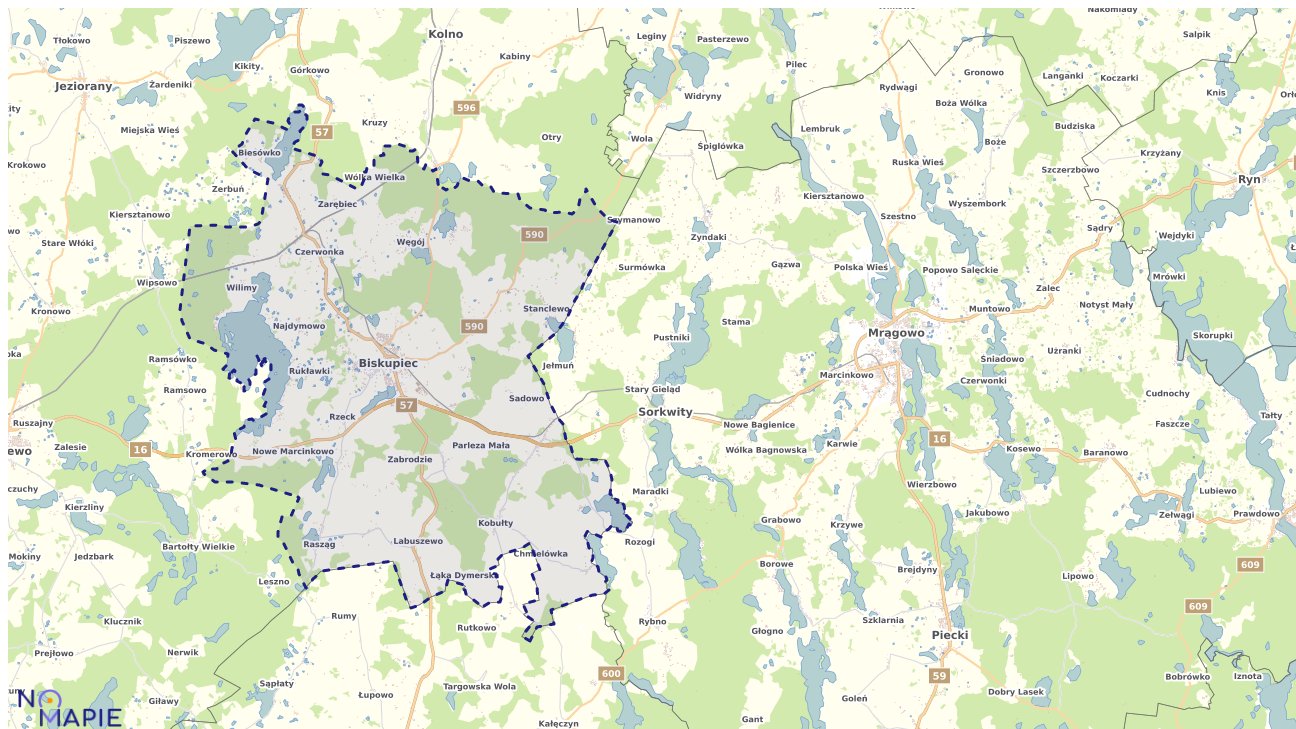 Mapa wyborów do sejmu Biskupiec